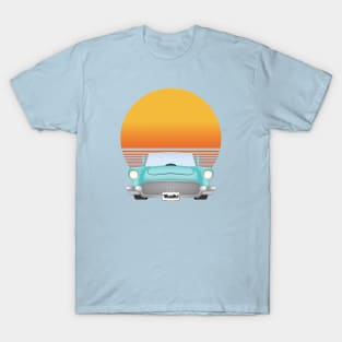 Muscle Car with Round Sunset as Background T-Shirt